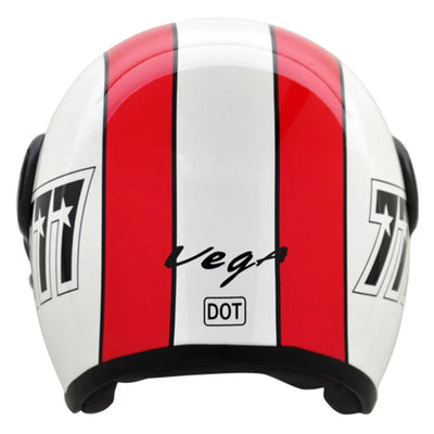 Vega Jet 777 W/Visor White Red Helmet - Biker.Store - www.biker.store