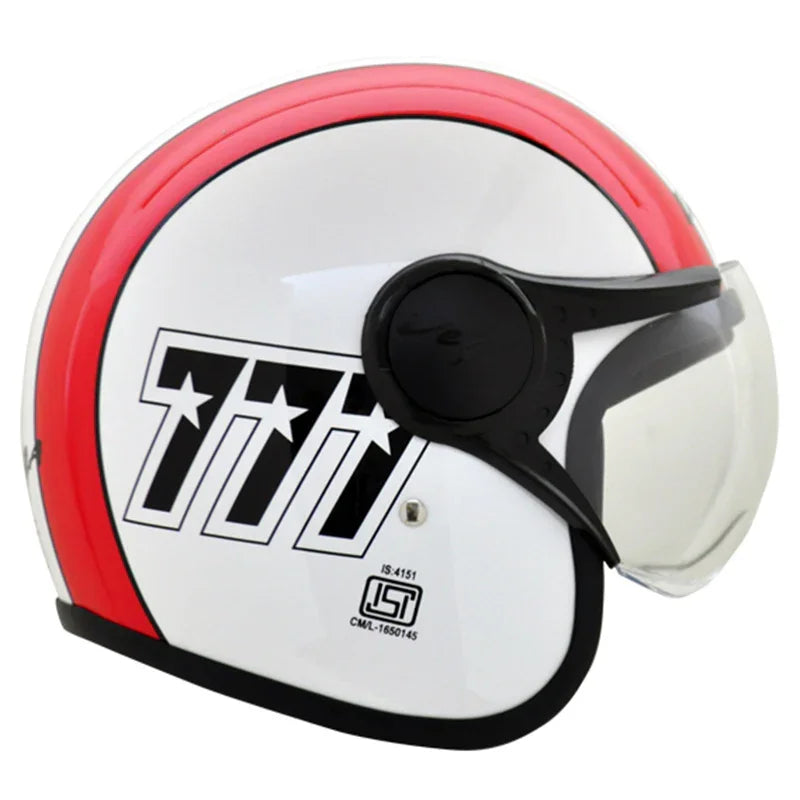 Vega Jet 777 W/Visor White Red Helmet - Biker.Store - www.biker.store