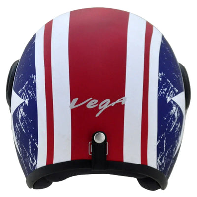 Vega JET Captain W/Visor Dull Red Metallic Blue Helmet - Biker.Store - www.biker.store