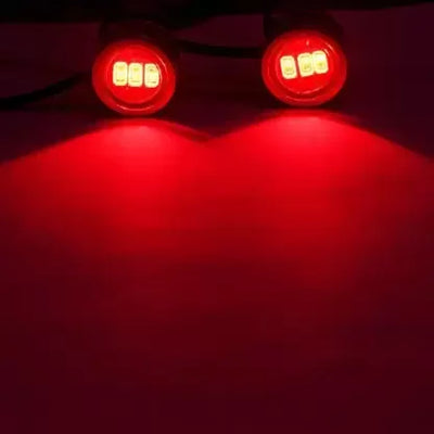 Red LED Eagle Eye Lamp DRL Strobe Light with Flashing Handle Light Red Universal for Motorcycle License Plate Light, Brake Light Motorbike, Truck, Car LED (12 V, 4 W) (Universal For Bike, Pack of 2) - Biker.Store - www.biker.store