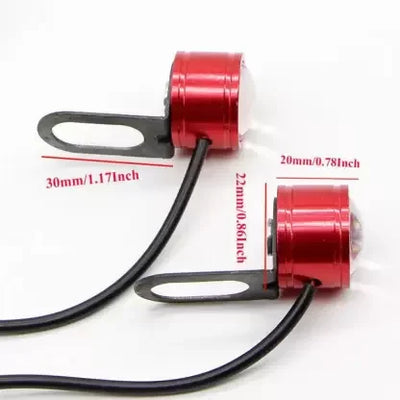 Red LED Eagle Eye Lamp DRL Strobe Light with Flashing Handle Light Red Universal for Motorcycle License Plate Light, Brake Light Motorbike, Truck, Car LED (12 V, 4 W) (Universal For Bike, Pack of 2) - Biker.Store - www.biker.store