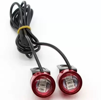 Red LED Eagle Eye Lamp DRL Strobe Light with Flashing Handle Light Red Universal for Motorcycle License Plate Light, Brake Light Motorbike, Truck, Car LED (12 V, 4 W) (Universal For Bike, Pack of 2) - Biker.Store - www.biker.store