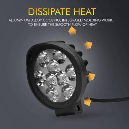 HJG 9 LED Cap Fog Light For Universal For Bike Universal For Car (Set of 2 with Switch) - Biker.Store - www.biker.store