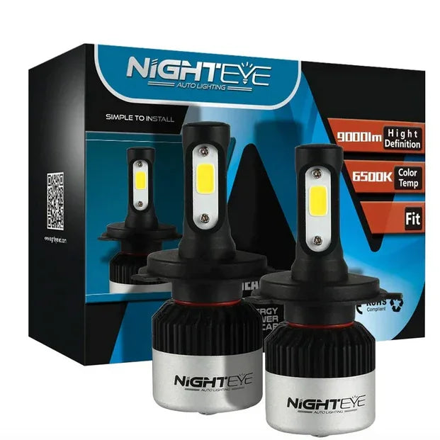 NIGHTEYE H4 LED Headlight Bulb for Car and Bike White, 72W, 2 Bulbs - Type H4 - Biker.Store - www.biker.store