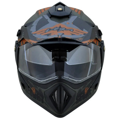 Vega Off Road D/V Secret Dull Green Black Helmet - Biker.Store - www.biker.store
