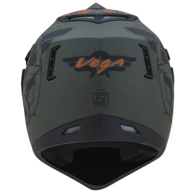 Vega Off Road D/V Secret Dull Green Black Helmet - Biker.Store - www.biker.store