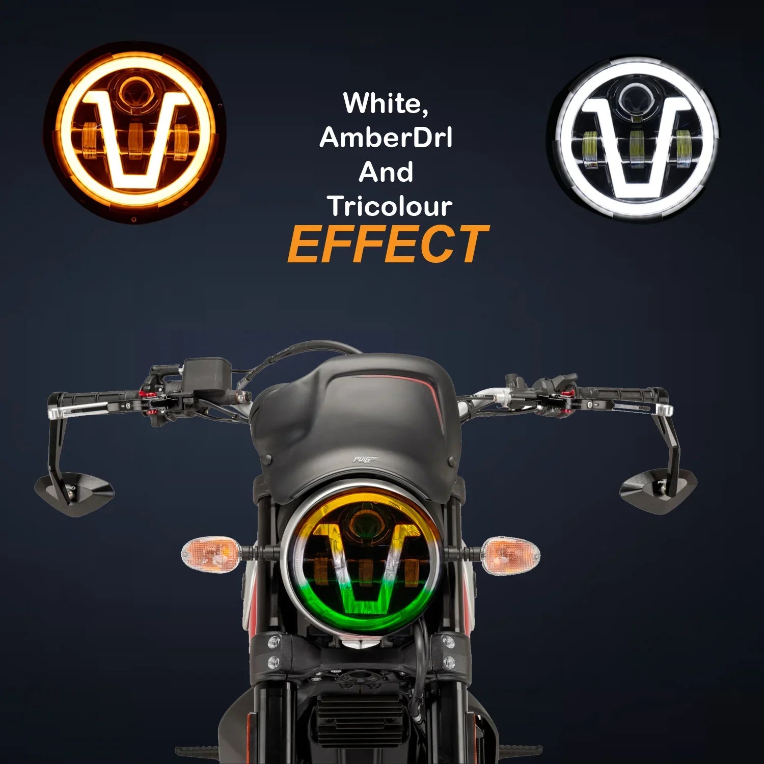 7 Inch Round Harley Led Headlight Compatible with Jeep Thar, Harley Davidson & Royal Enfield (DC12-80V, 90W) - Biker.Store - www.biker.store