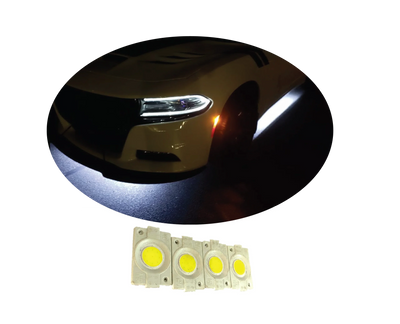 hjg Sunny Day WHITE IMPORTED Underglow PATCH LIGHTS (Front/Rear , Bike Body Lights) - PACK OF 4 - IP65 WATERPROOF DUSTPROOF SHOCKPROOF - Universal Decorative Light for all Motorbike, Car LED (12V, 1.5 W) (Universal For Bike, Universal For Car, Pack of 4) - Biker.Store - www.biker.store