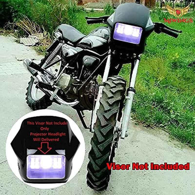 Splendor LED Projector Headlight Assembly Hi/Low Beam With 3 Mode Red and Blue Flashing For Hero Splendor Plus, Splendor Pro, Splendor - Biker.Store - www.biker.store