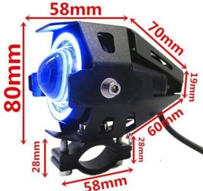 HJG Projector Angel Eyes LED Fog Light For Bike Universal For All Bike (Blue Angel Eyes, 1pc) - Biker.Store - www.biker.store