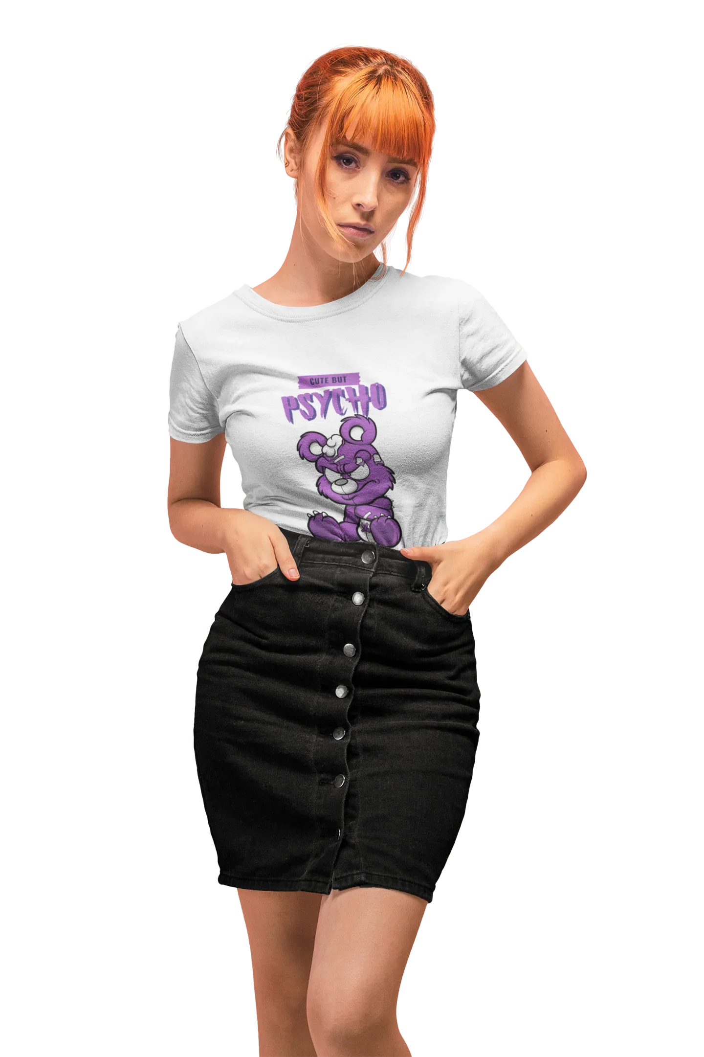 Cute But Psycho T-Shirt for Women | BIKERSTORE.IN - Biker.Store - www.biker.store