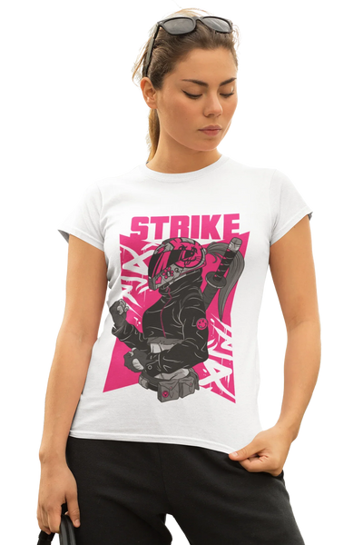 STRIKE T-Shirt for Women (Hot Pink Graphic) | BIKERSTORE.IN - Biker.Store - www.biker.store