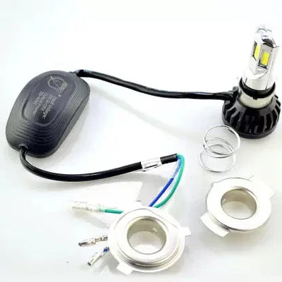 RTD ORIGINAL LED H4 DC Power Headlight Bulb Headlight for Bikes, White LED Headlight with Cooling Fan Head lamp Conversion Kit | Type H4 - Biker.Store - www.biker.store