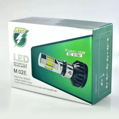 RTD ORIGINAL LED H4 DC Power Headlight Bulb Headlight for Bikes, White LED Headlight with Cooling Fan Head lamp Conversion Kit | Type H4 - Biker.Store - www.biker.store