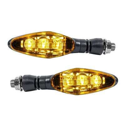3 LED Universal Motorcycle Bright LED Amber Turn Signal Light Indicator Brake Lamps for All Bike Bike ( Pack of 2, Color Amber ) - Biker.Store - www.biker.store